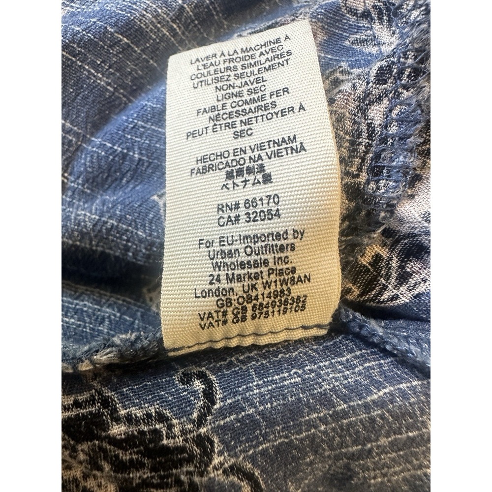 Free People Smooth Talker Tunic Mini Dress Geometric Boho Festival LS Blue Large - Picture 14 of 16